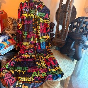 Colorful Graphic Button-Up Shirt